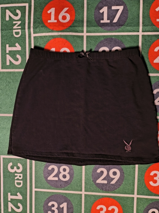 PLAYBOY Dresses & Skirts - Playboy by PacSun XS Black Cotton Micro Mini Skirt Embroidered Bunny Y2K